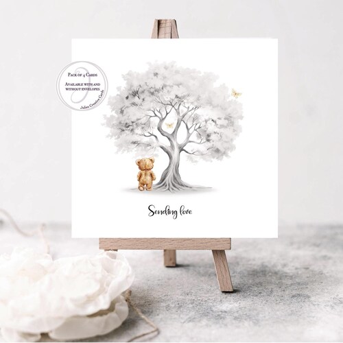 Cute Bear Sending Love Card, Everyday Greeting Card Pack