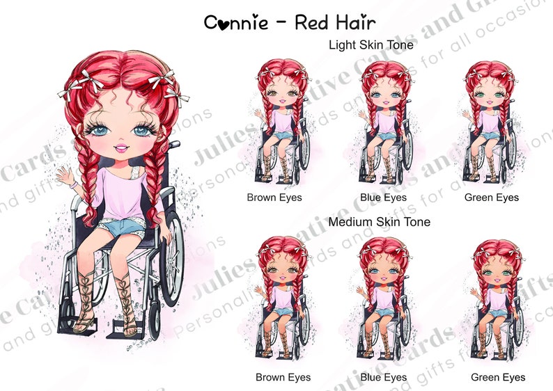 Happy Birthday Card Wheelchair Card Cute Girl in Wheelchair Etsy UK