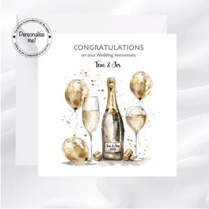 Wedding anniversary card daughter and son in law, anniversary card for son and daughter in law, personalised anniversary card for family