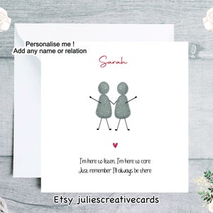 Carte personnalisée galets pour montrer que vous aimez, carte toujours là pour vous, carte pour les moments difficiles, carte pour l'amitié, toujours là pour vous