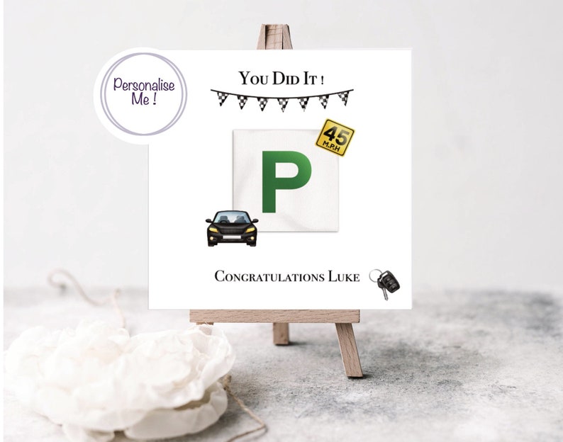 P Sign Driver Congratulations Driving Test Congratulations Card: P Plate, Car Keys, MPH Sign - Etsy