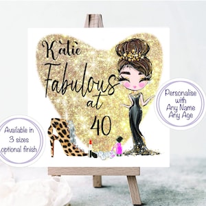 Große Geburtstagskarte für Glamour Lady, Queen, 60, Karte personalisiert für alle Altersgruppen 18, 21, 30, 40, 50, 60, 70, 80, 90 Jahre