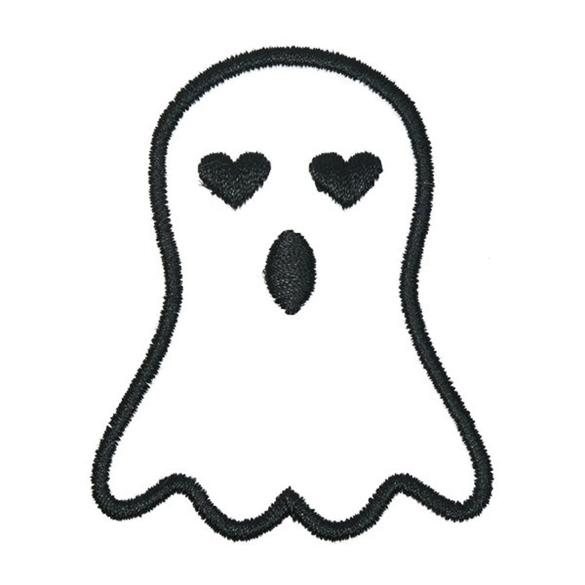 Halloween Ghost Heart Eyes Embroidery Design Instant Etsy