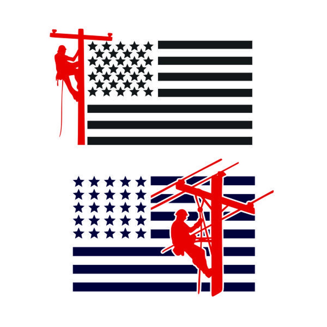 Lineman United States Flag Cuttable Design SVG PNG DXF & Eps - Etsy