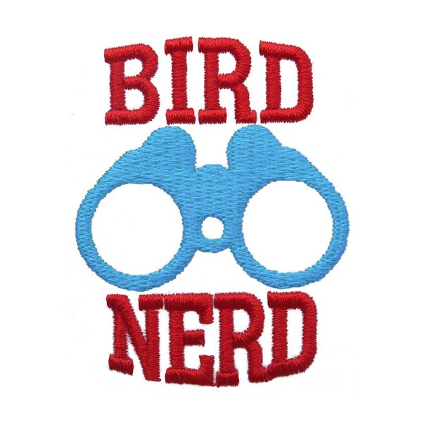 Bird Nerd Binoculars PES DST Machine Embroidery Instant Download Digital Files