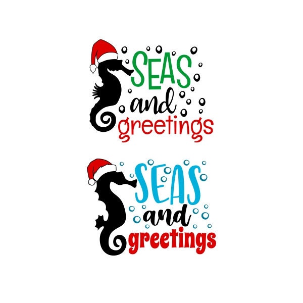 Seahorse Seas and Greetings Cuttable Design SVG PNG DXF & eps Designs Cricut Cameo File Silhouette
