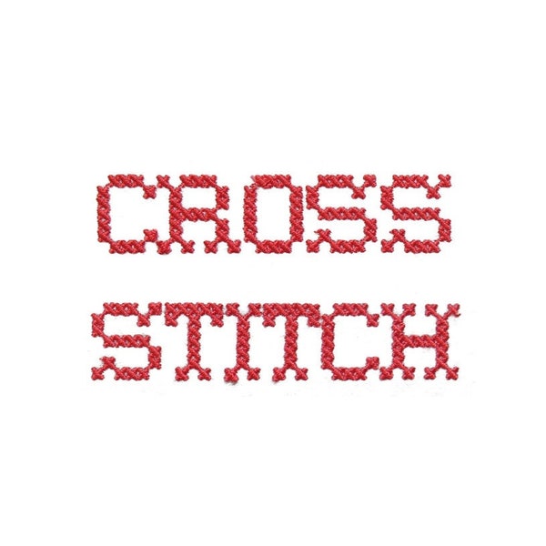 Cross Stitch Style #2 Machine Embroidery Font - 6 sizes - PES DST BX Instant Download