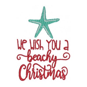 Beachy Christmas Embroidery Design - Instant Download PES DST