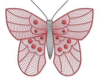 Butterfly #2 Sketch Machine Borduurwerk Ontwerp - PES DST Instant Download