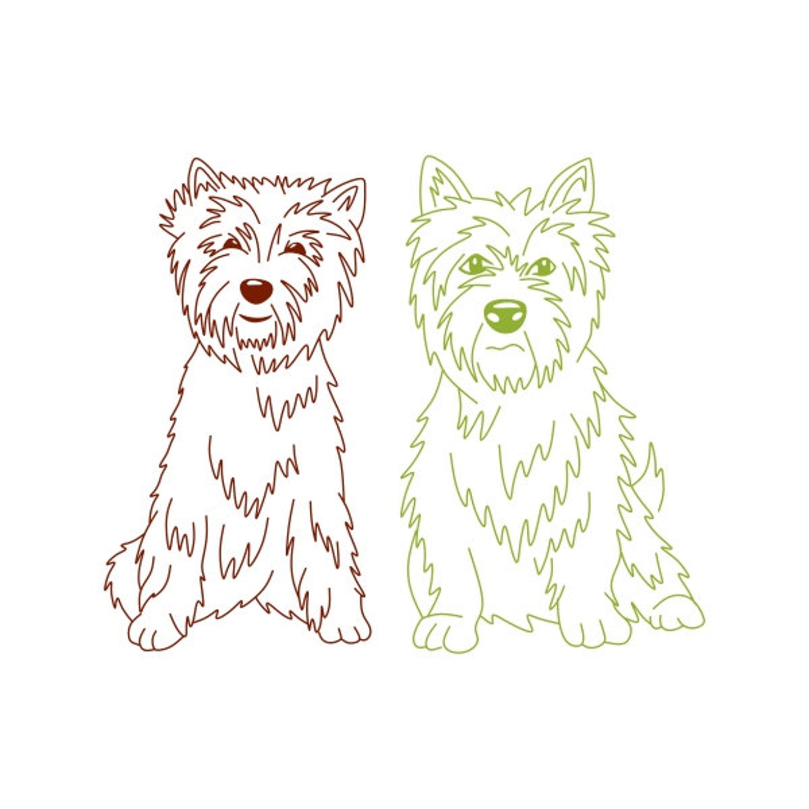 Westie Terrier Line Art Cuttablecuttable Design SVG PNG DXF & | Etsy