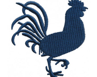 Rooster Silhouette PES DST Machine Embroidery Instant Download Digital Files