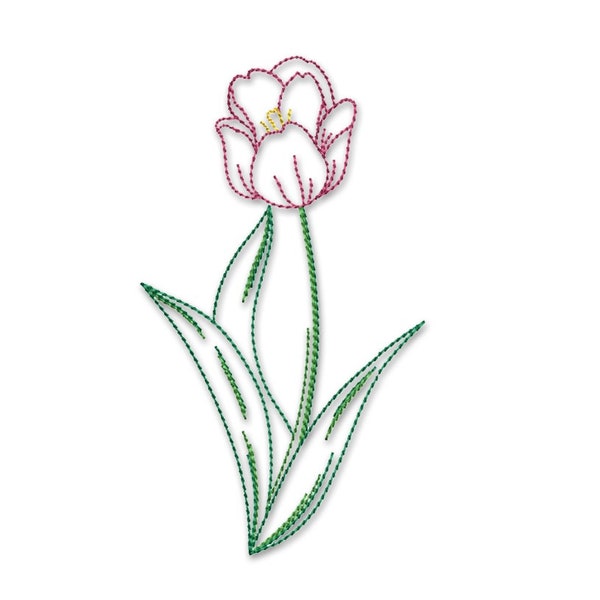 Tulip Embroidery - Etsy