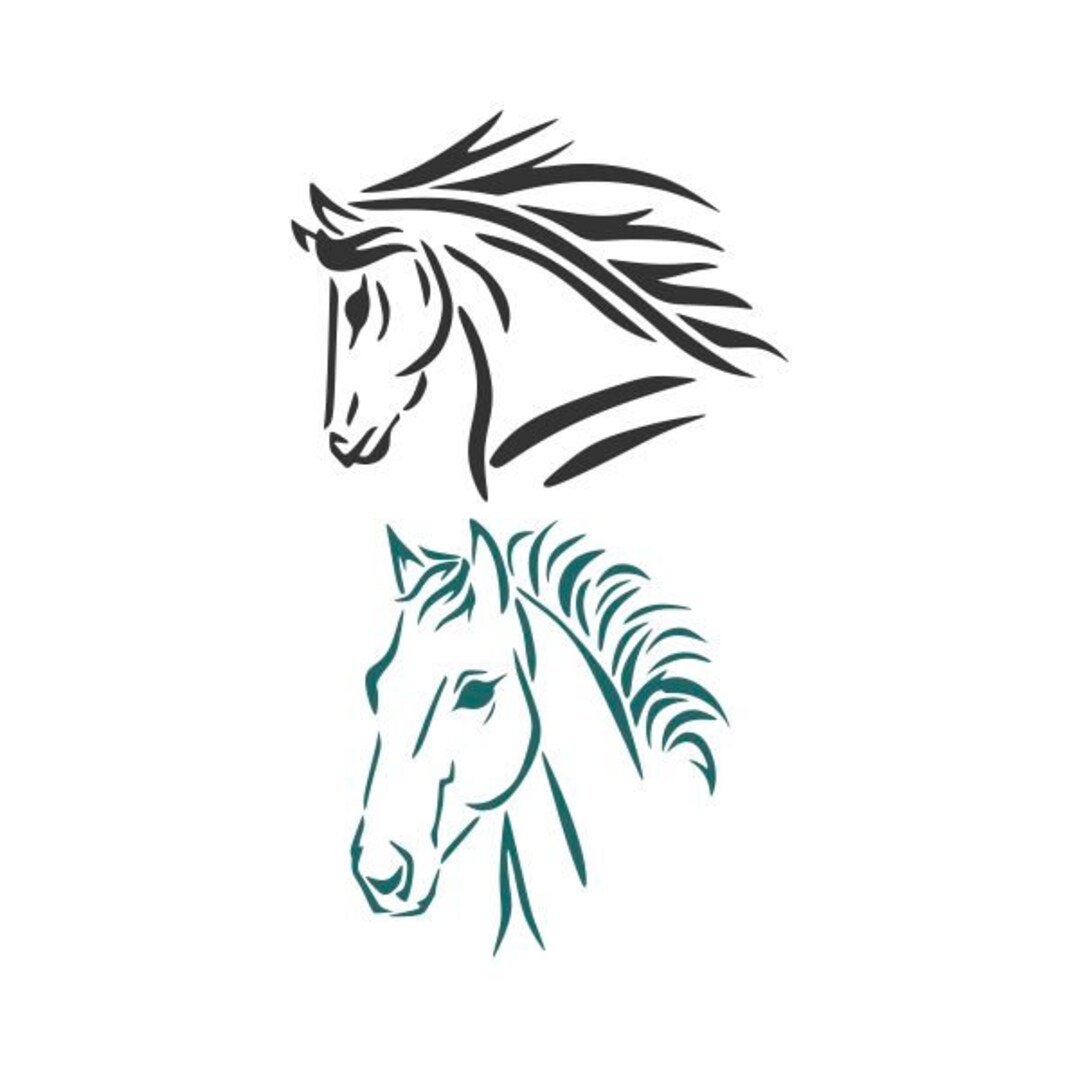 Horse Head Line Art Cuttable Design SVG PNG DXF & Eps Designs Cricut
