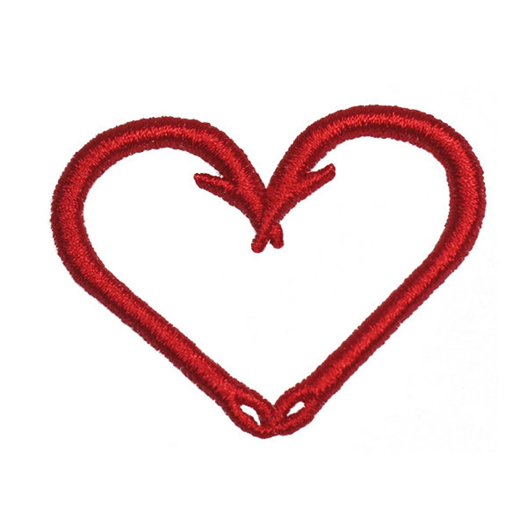 Fishing Hooks Heart Embroidery Design Instant Download PES DST Etsy