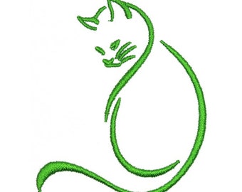 Cat Embroidery Design - Instant Download PES DST