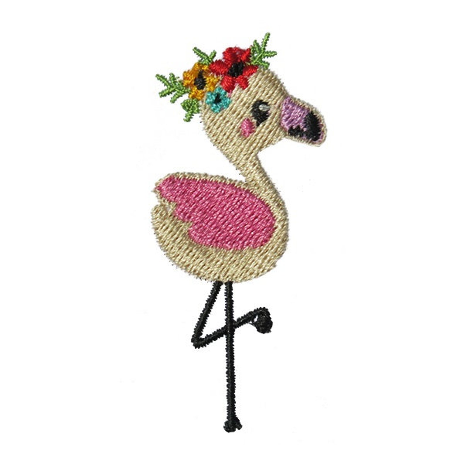 Lovely flowers flamingo embroidery design instant download  etsy