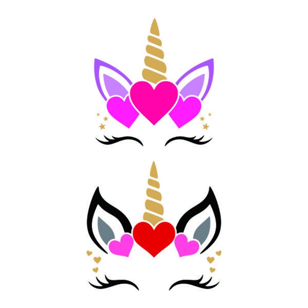 Hearts Unicorn Cuttable Design SVG PNG DXF & Eps Designs - Etsy