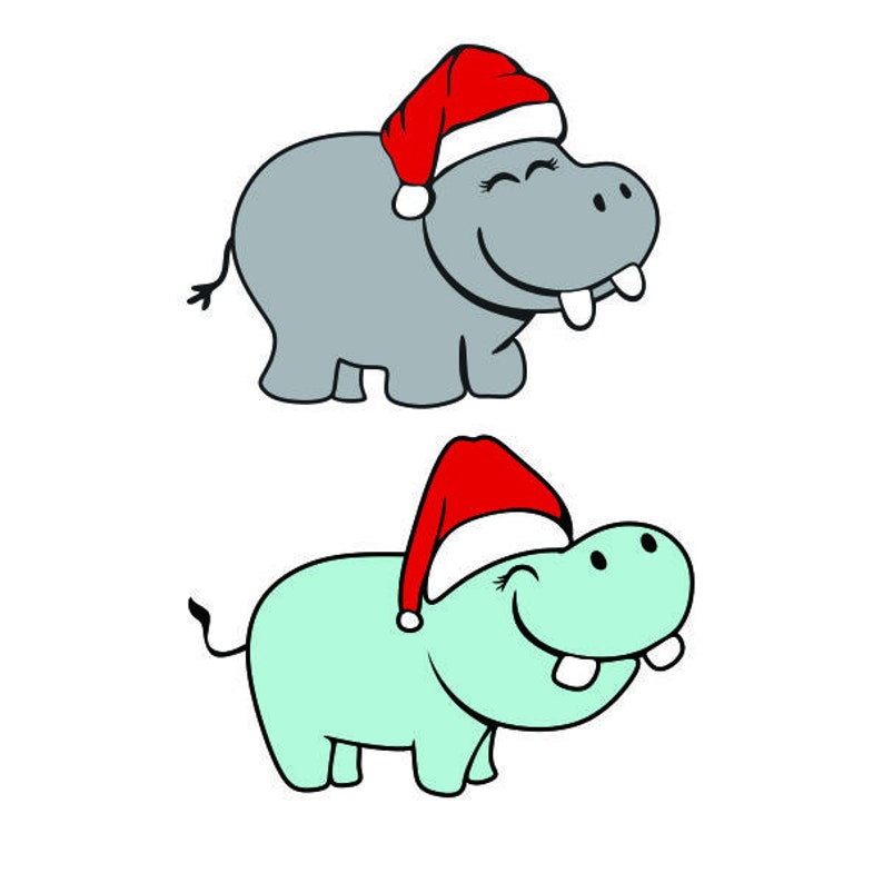 Download Christmas Santa Hippopotamus Cuttable Design SVG PNG DXF ...