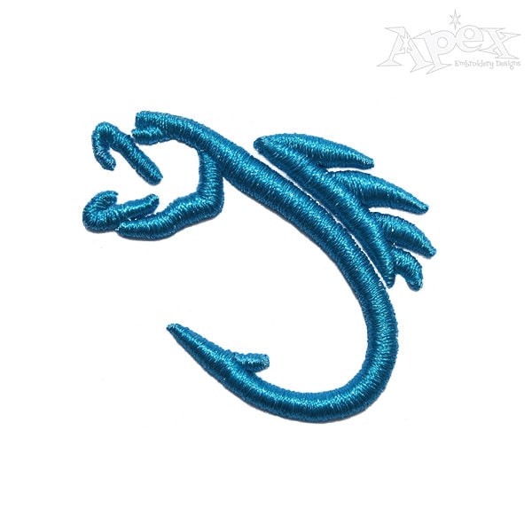 Fishing Hook 3D Puff Embroidery Design - Instant Download PES DST