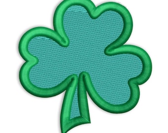 Shamrock Three-Leaf Clover 3D Puff PES DST Machine Embroidery Instant Download Digital Files