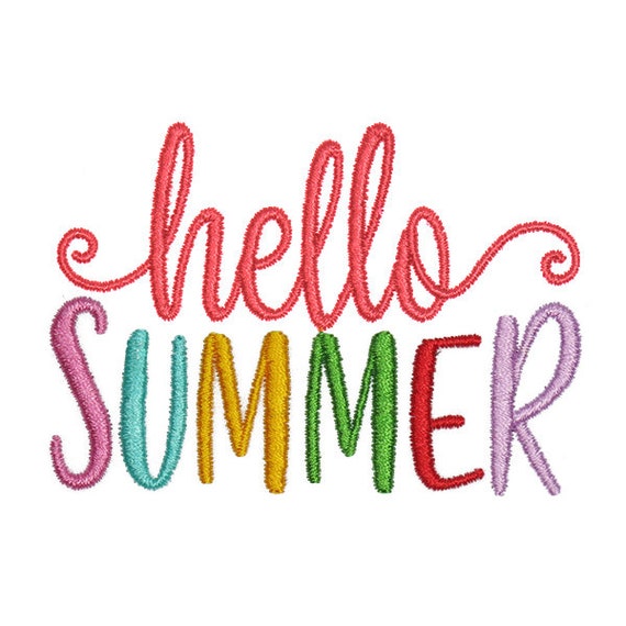 digital download for embroidery machines Hello Summer zip file Feltie Design