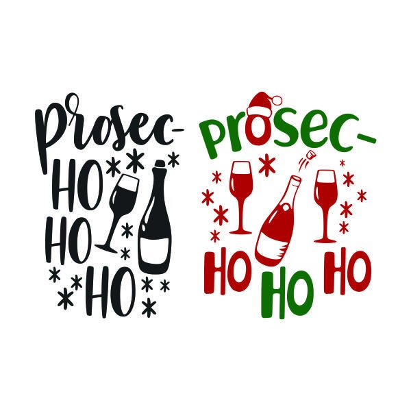 Prosecco Christmas Cuttable Design SVG PNG DXF & eps Designs Cricut Cameo File Silhouette