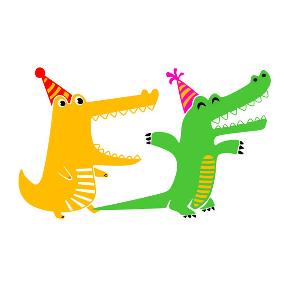Birthday Crocodile Cuttable Design SVG PNG DXF &amp; Eps Designs - Etsy