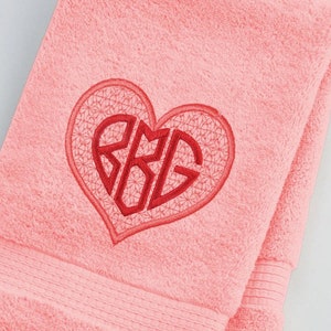 Heart Knockdown Monogram Frame PES DST Machine Embroidery Instant Download Digital Files