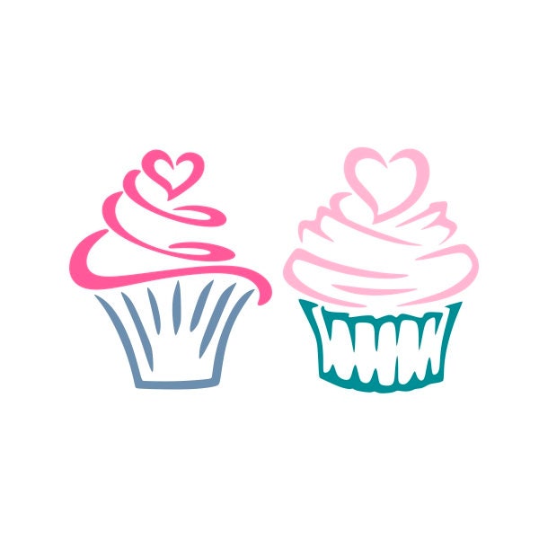 Heart Cupcake Cuttable Design SVG PNG DXF & eps Designs Cricut Cameo File Silhouette