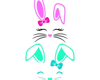 Hip Hop Bunny Face Easter Rabbit Cuttable Design Pack SVG PNG DXF & Eps ...