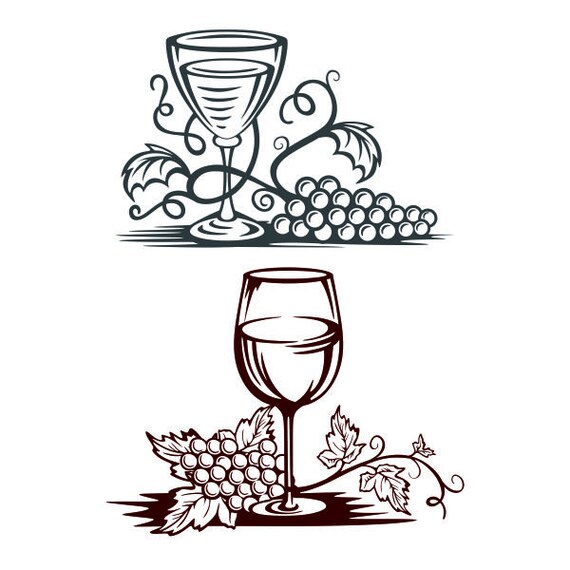 Grapevine Wine Cuttable Design SVG PNG DXF eps Designs Cricut Cameo File Silhouette