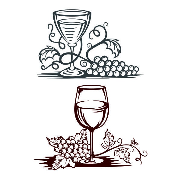 Grapevine Wine Cuttable Design SVG PNG DXF & eps Designs Cricut Cameo File Silhouette