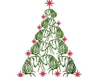 Boxer Dogs Christmas Tree Embroidery Design - Instant Download PES DST