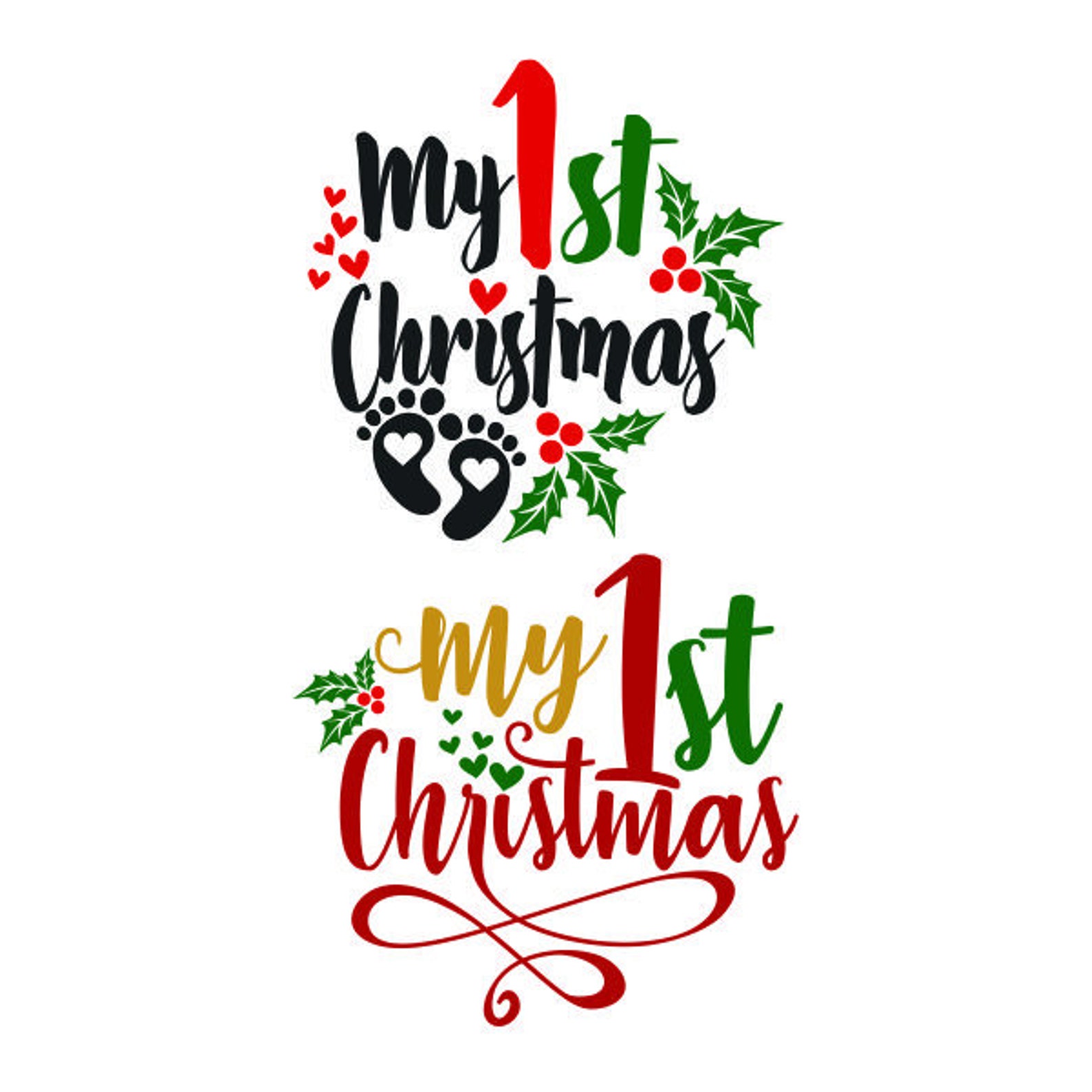 My 1st Christmas Cuttable Design SVG PNG DXF & Eps Designs Etsy