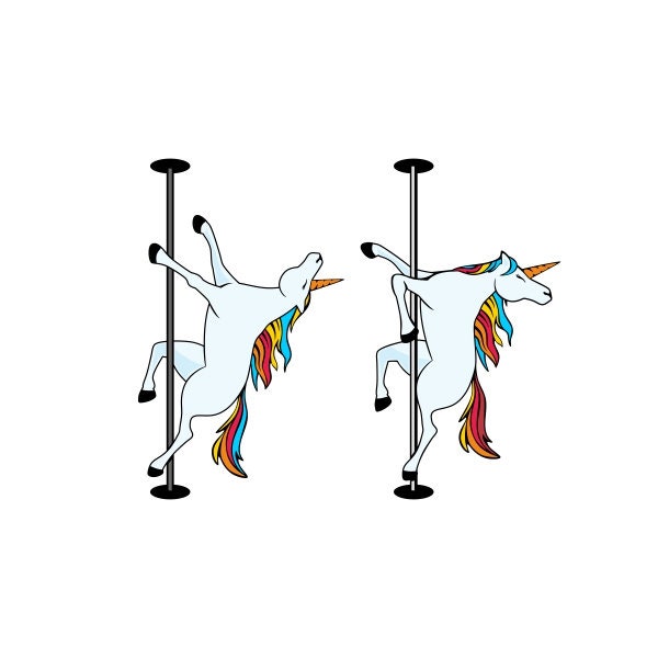 Pole Dancing Unicorn Cuttable Design SVG PNG DXF & eps Designs Cricut Cameo File Silhouette