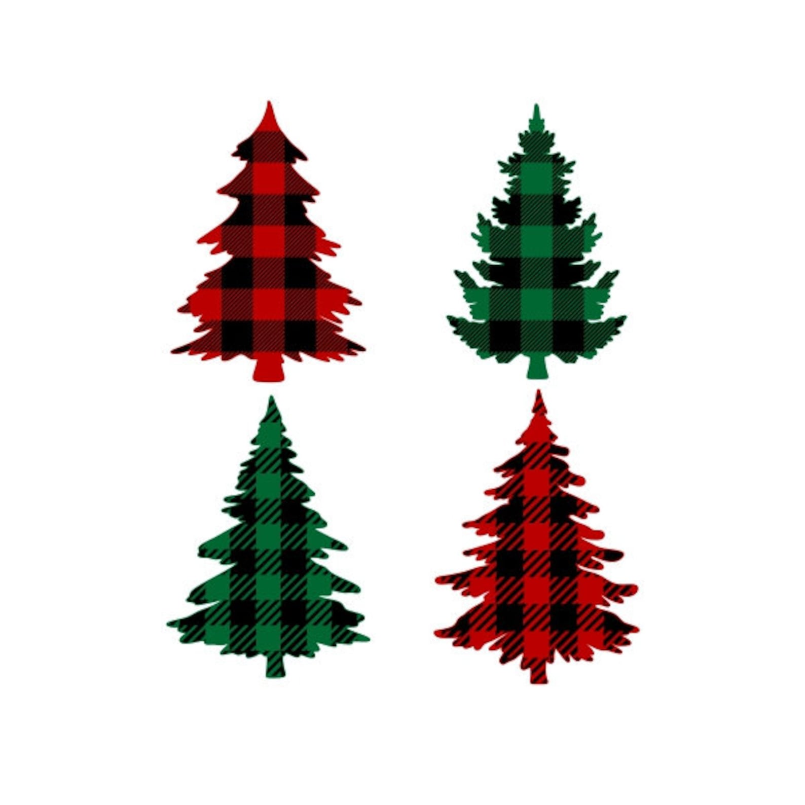Christmas Tree Plaid Cuttable Design SVG PNG DXF &amp; Eps Designs - Etsy