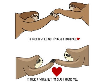 Sloth Valentines Cuttable Design SVG Cut File Designs