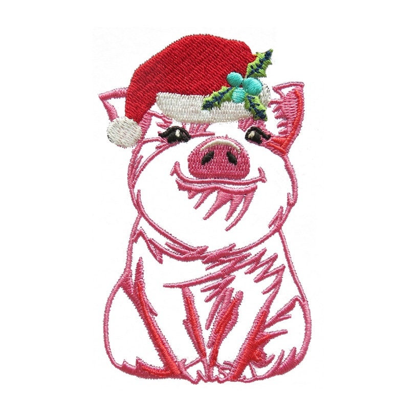 Cute christmas baby pig embroidery design instant download  etsy Cute christmas baby pig embroidery design instant download  etsy