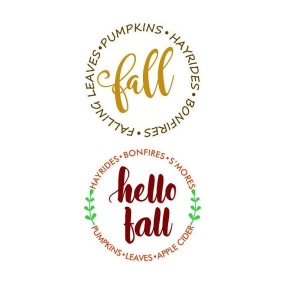Hello Fall Cuttable Design SVG PNG DXF & Eps Designs Cricut - Etsy