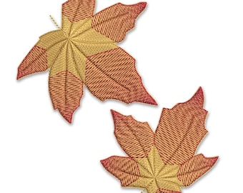Fall Maple Leaves PES DST Machine Embroidery Instant Download Digital Files