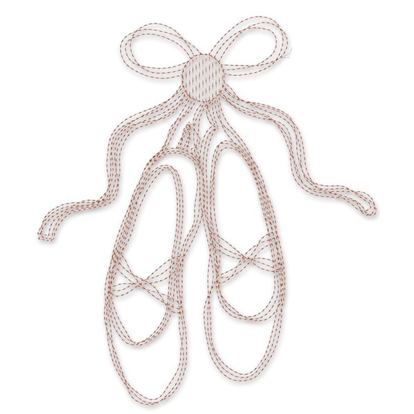 Ballet Pointe Shoes Sketch Embroidery Design - PES DST Instant Download