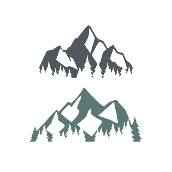 Mountain Scene Cuttable Design SVG PNG DXF & eps Designs Cricut Cameo File Silhouette