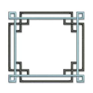 Chinoiserie Square Frame #4 PES DST Machine Embroidery Instant Download Digital Files