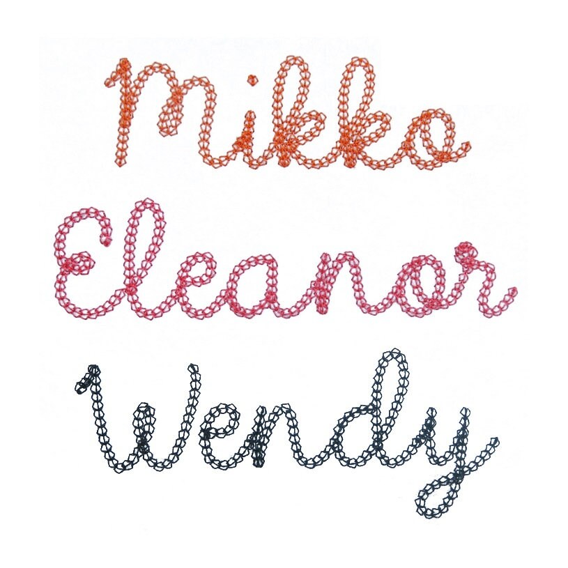 Mikko Script Chain Stitch Machine Embroidery Font PES DST BX Etsy