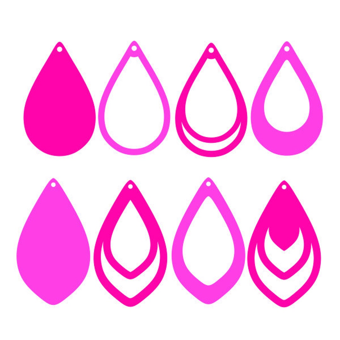 Teardrop Earrings Pack Cuttable Design SVG PNG DXF & Eps - Etsy