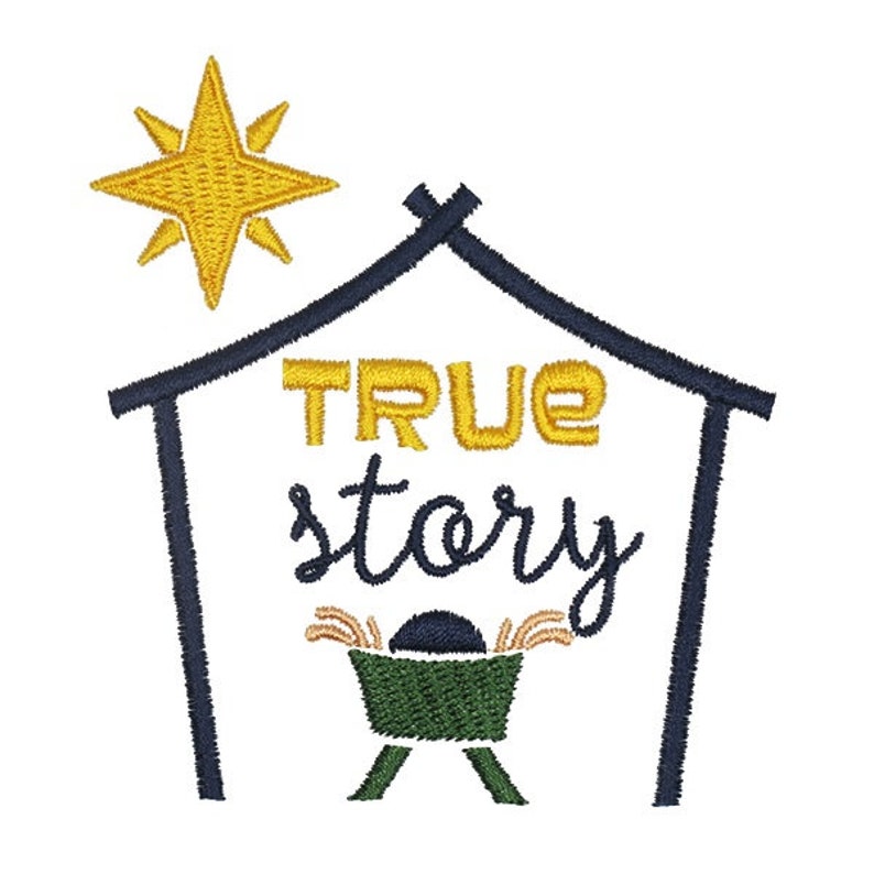 Christmas True Story Embroidery Design Instant Download PES Etsy