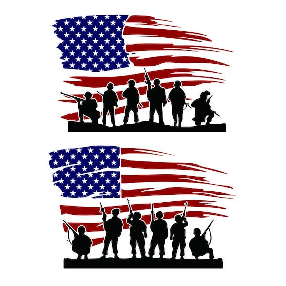 American Soldiers Us Flag Cuttable Design SVG PNG DXF /& eps Designs Cricut Cameo File Silhouette