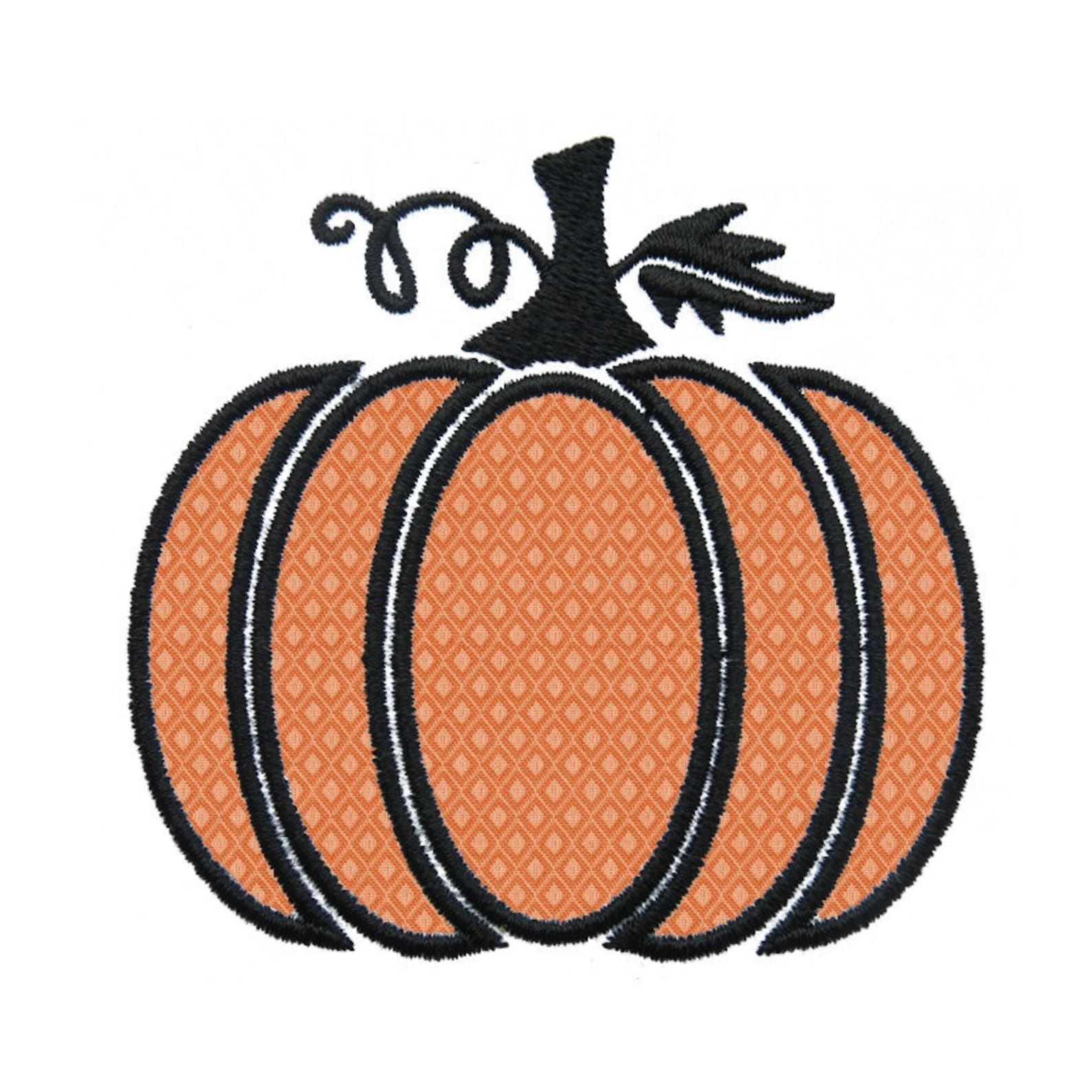 Pumpkin Applique Embroidery Design Instant Download PES DST Etsy