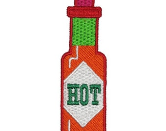 Hot Sauce Bottle Embroidery Design - Instant Download PES DST