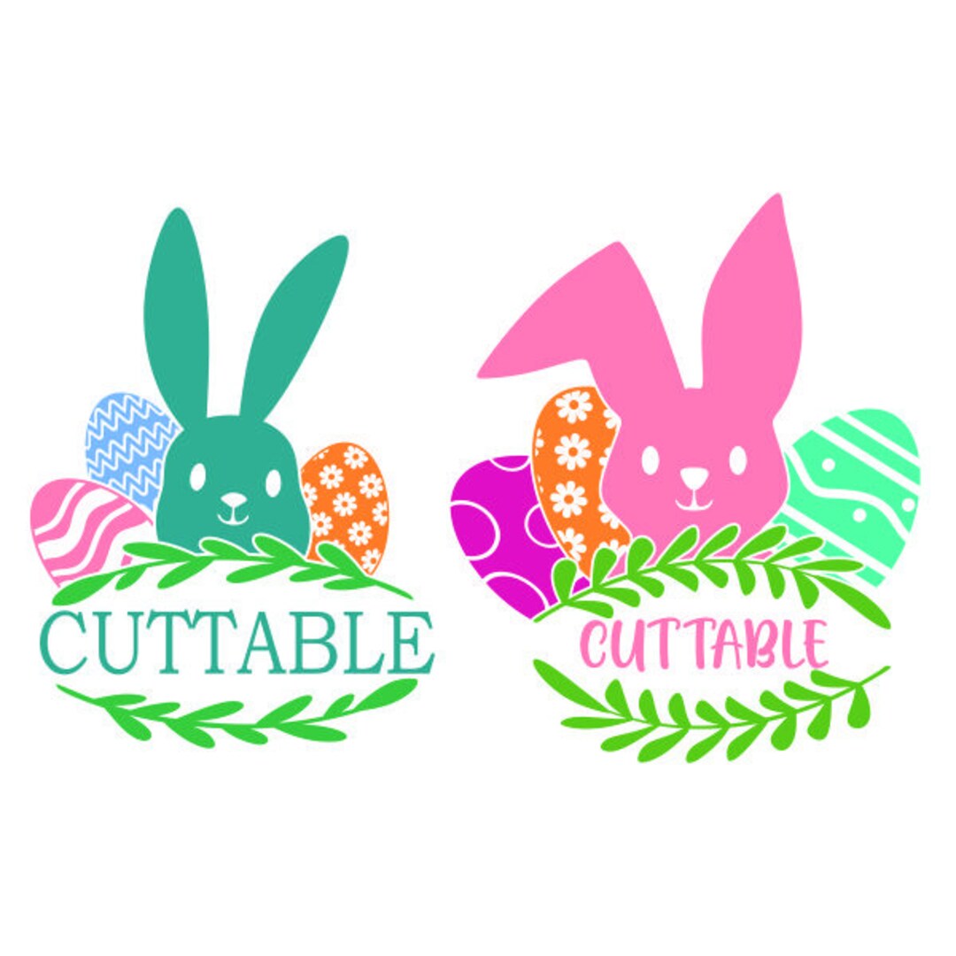 Easter Bunny Frame Cuttable Design SVG PNG DXF & Eps Designs Cricut ...